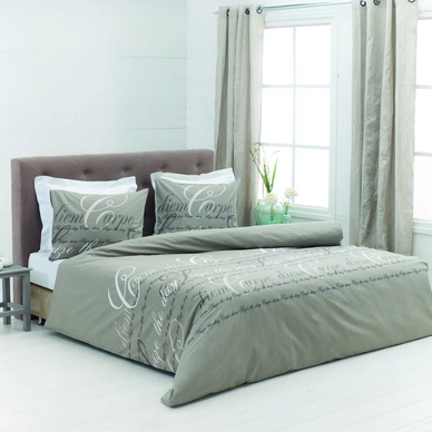 Parure de Lit Beddinghouse Carpe Diem Taupe Coton