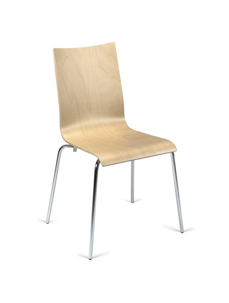 Chaise d'accueil à 4 pieds en acier chromé - Fimo - ACT