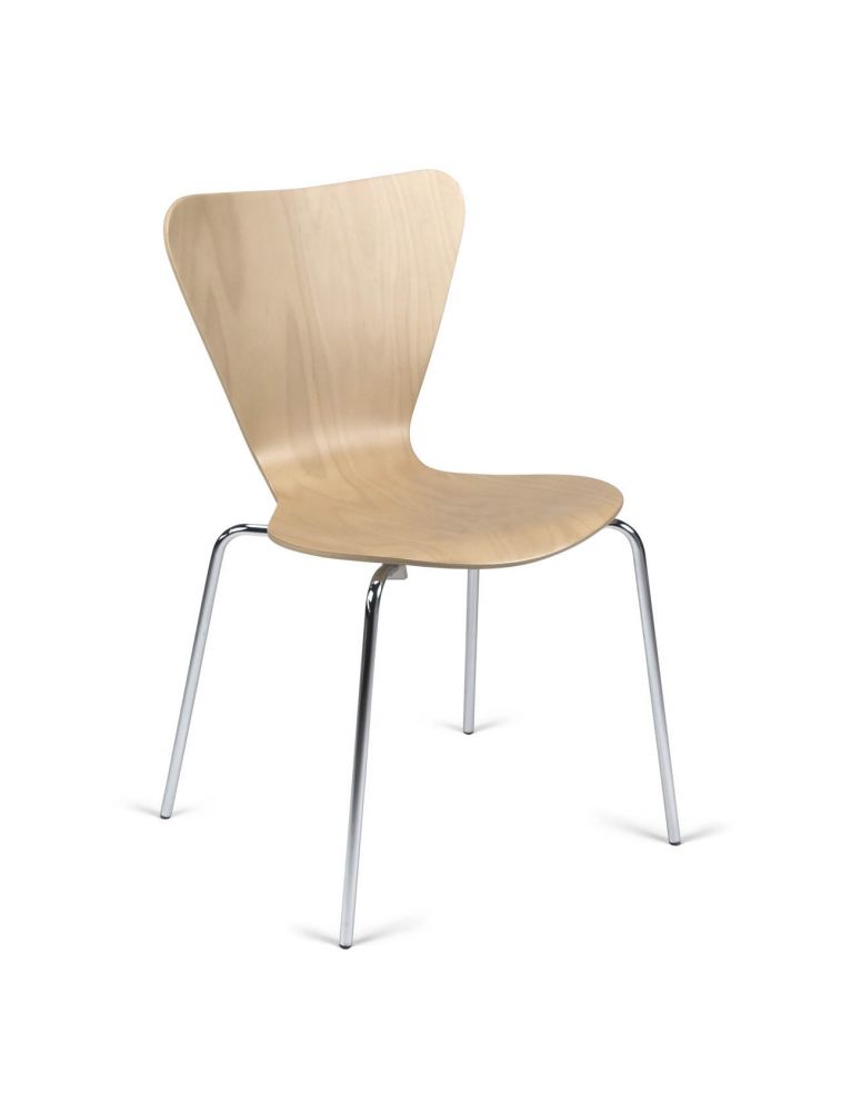 Chaise d'accueil 4 pieds en acier chromé - Plum - ACT