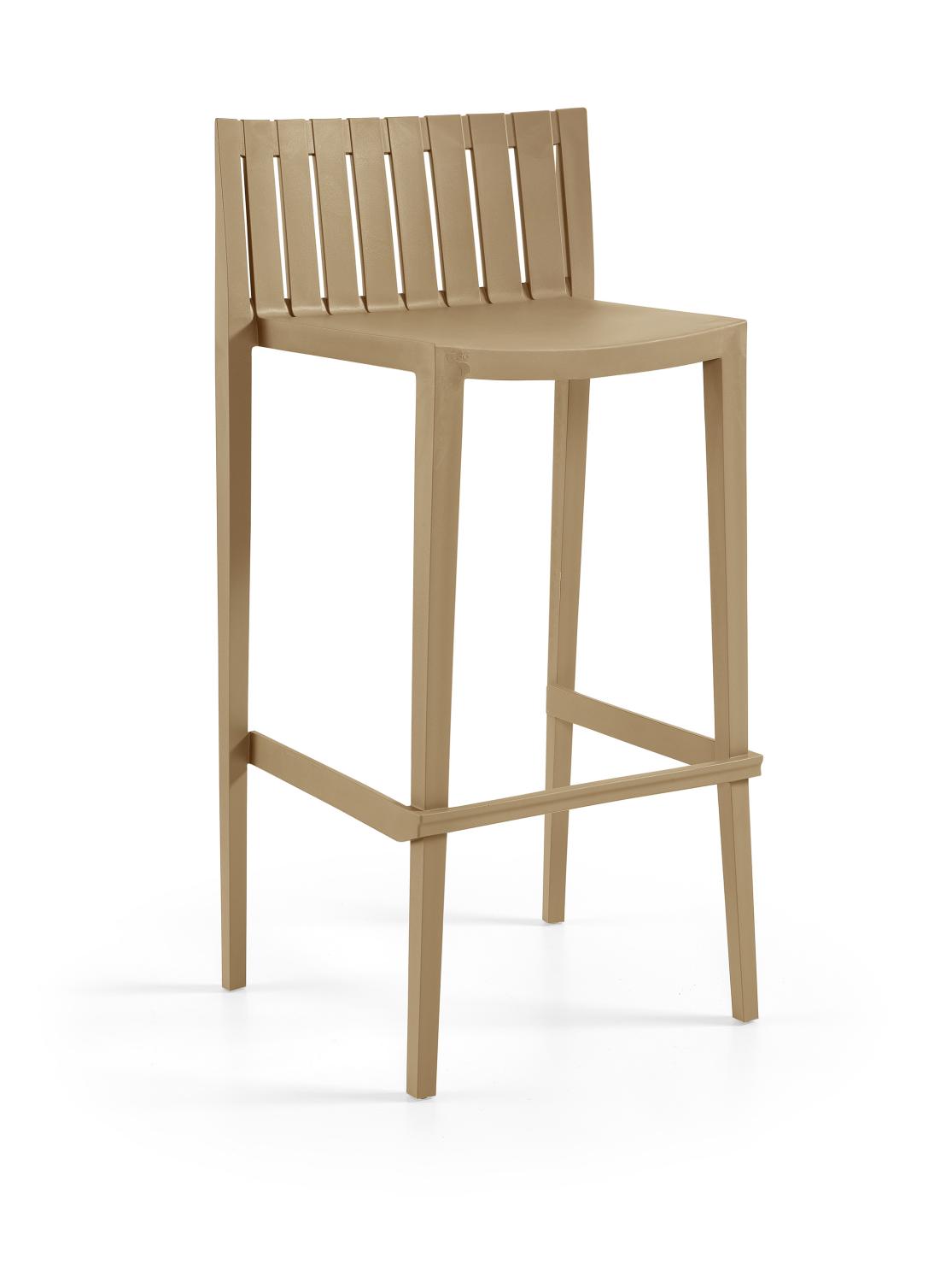 Tabouret de bar en plastique ELITE, Hauteur 89cm, 6 coloris (Vendues par 4)