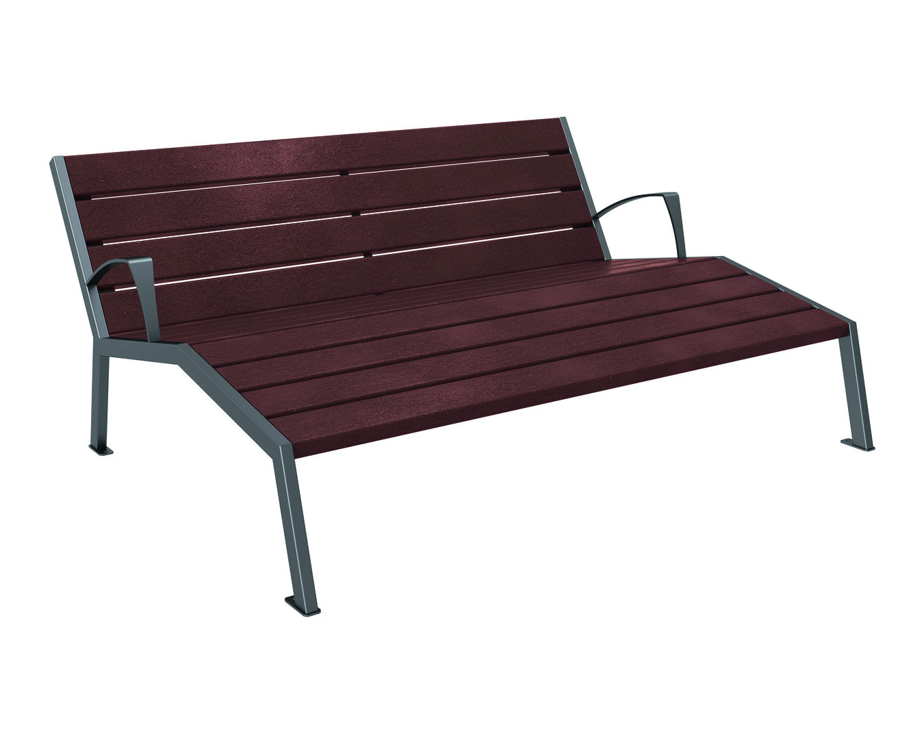 Chaise longue extérieure Silaos recyclé