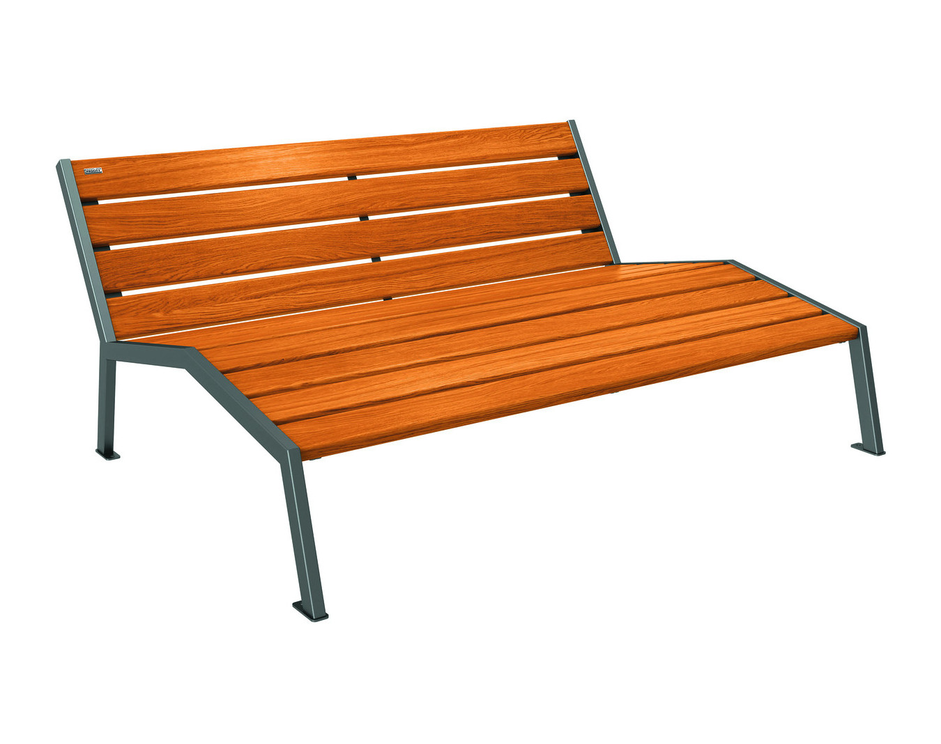 Chaise longue urbaine Silaos acier et bois