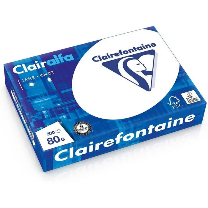 Ramette de papier de 500 feuilles A4 - 80 g - Extra blanc CLAIREFONTAINE