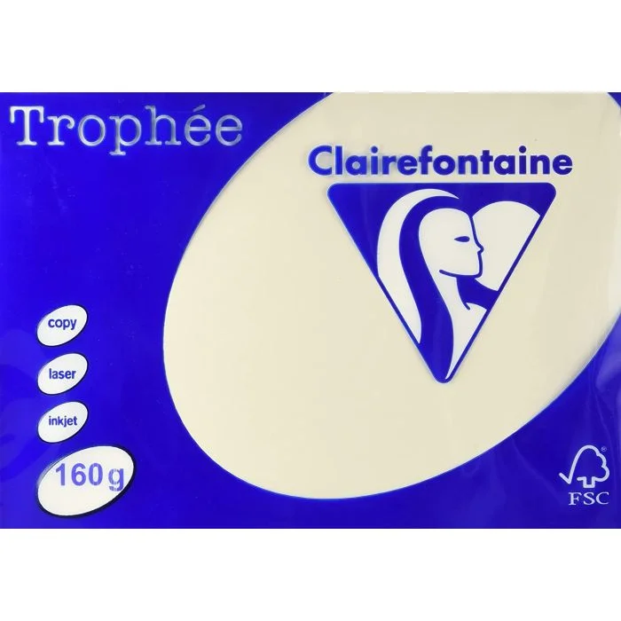 Ramette de papier Trophée 250 feuilles A4 160g - Ivoire CLAIREFONTAINE