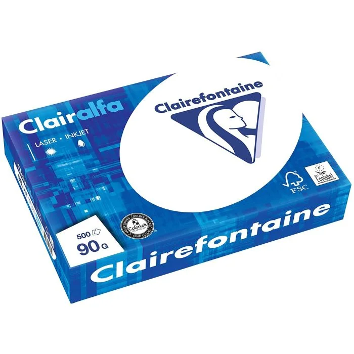 Ramette de papier de 500 feuilles A4 90g - Extra blanc CLAIREFONTAINE