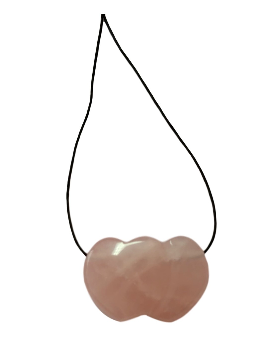 Coeur double puffy en Quartz rose - Harmonie et amour en abondance
