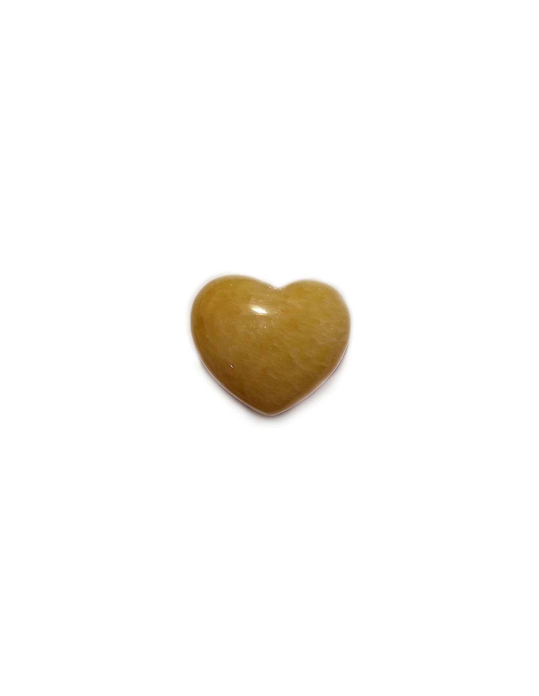 Coeur en calcédoine jaune 4 cm - Pierre de sérénité et de vitalité