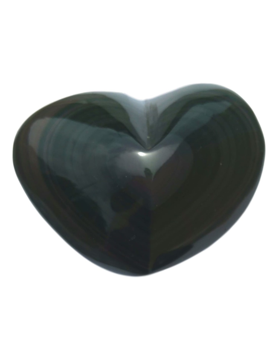 Coeur Obsidienne oeil céleste 5 cm - Pierre de protection et d'équilibre énergétique