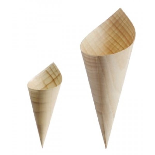 Cône en feuille de bois naturel, Ø 65 Ht 120 mm (x 1000)
