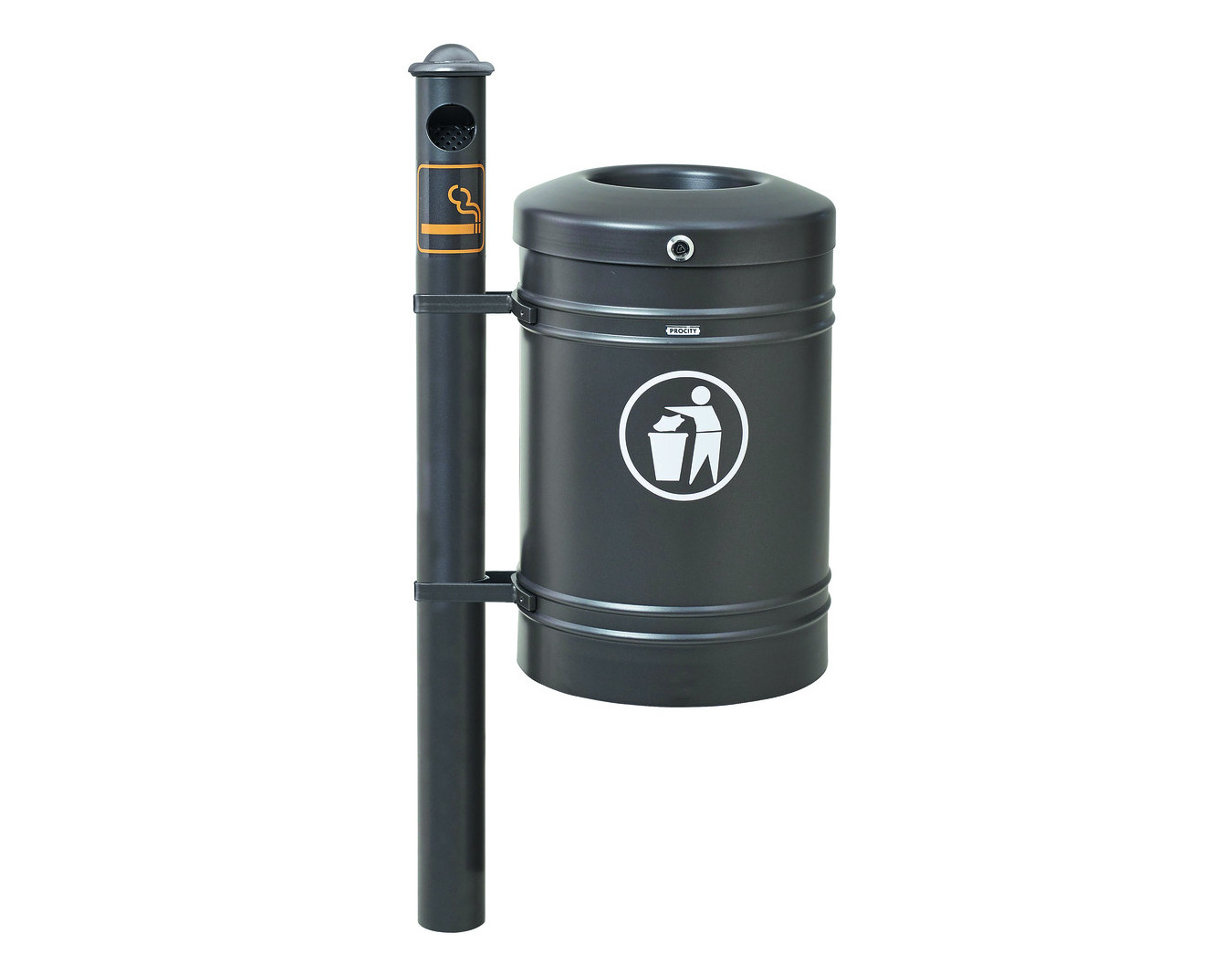 Corbeille 40 L Guyenne avec poteau cendrier