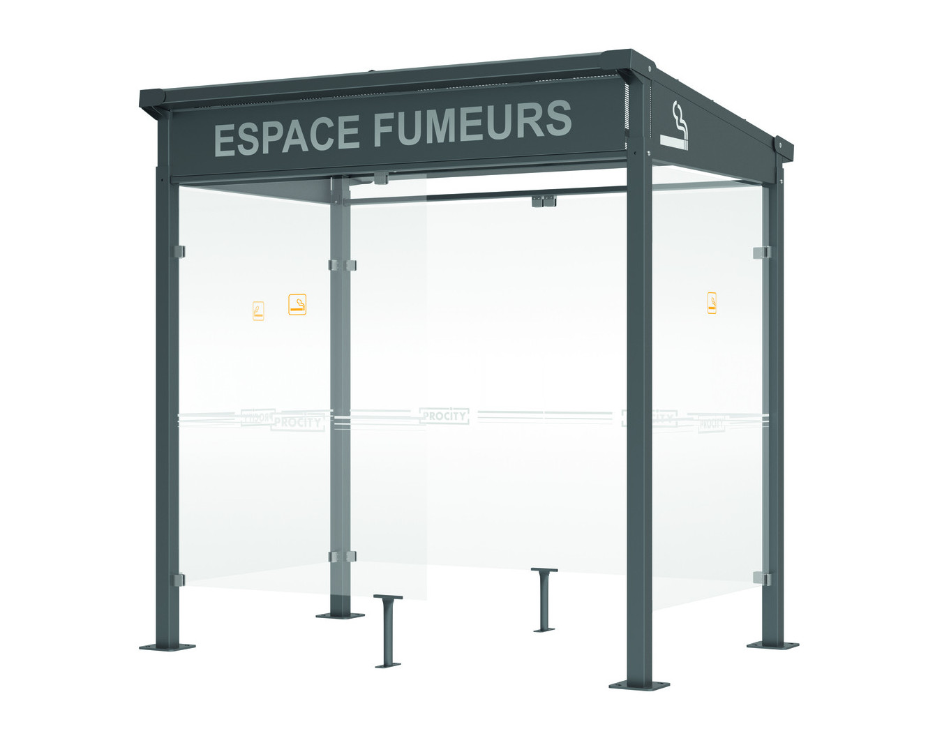 Coupe vent pour abri fumeur Milan