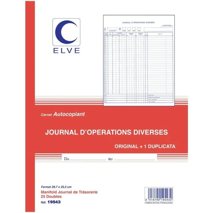 OPERATIONS DIVERSES - Carnet autocopiant Dupli - 297 x 235 mm ELVE