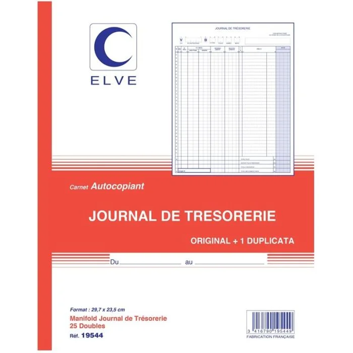 TRESORERIE - Carnet autocopiant Dupli - 297 x 235 mm ELVE