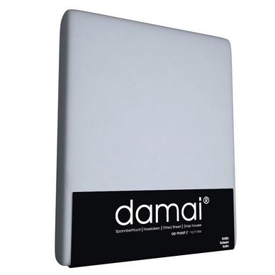 Drap-housse Damai Bleu Gris Satin de Coton