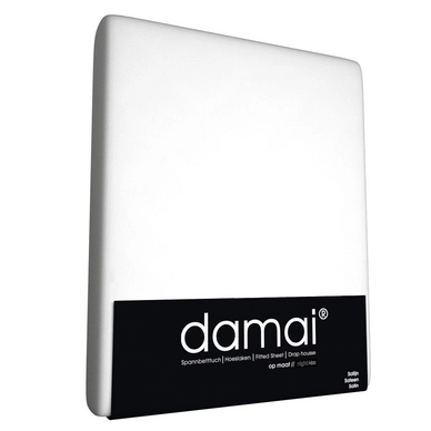 Drap-housse Damai Blanc Satin de Coton