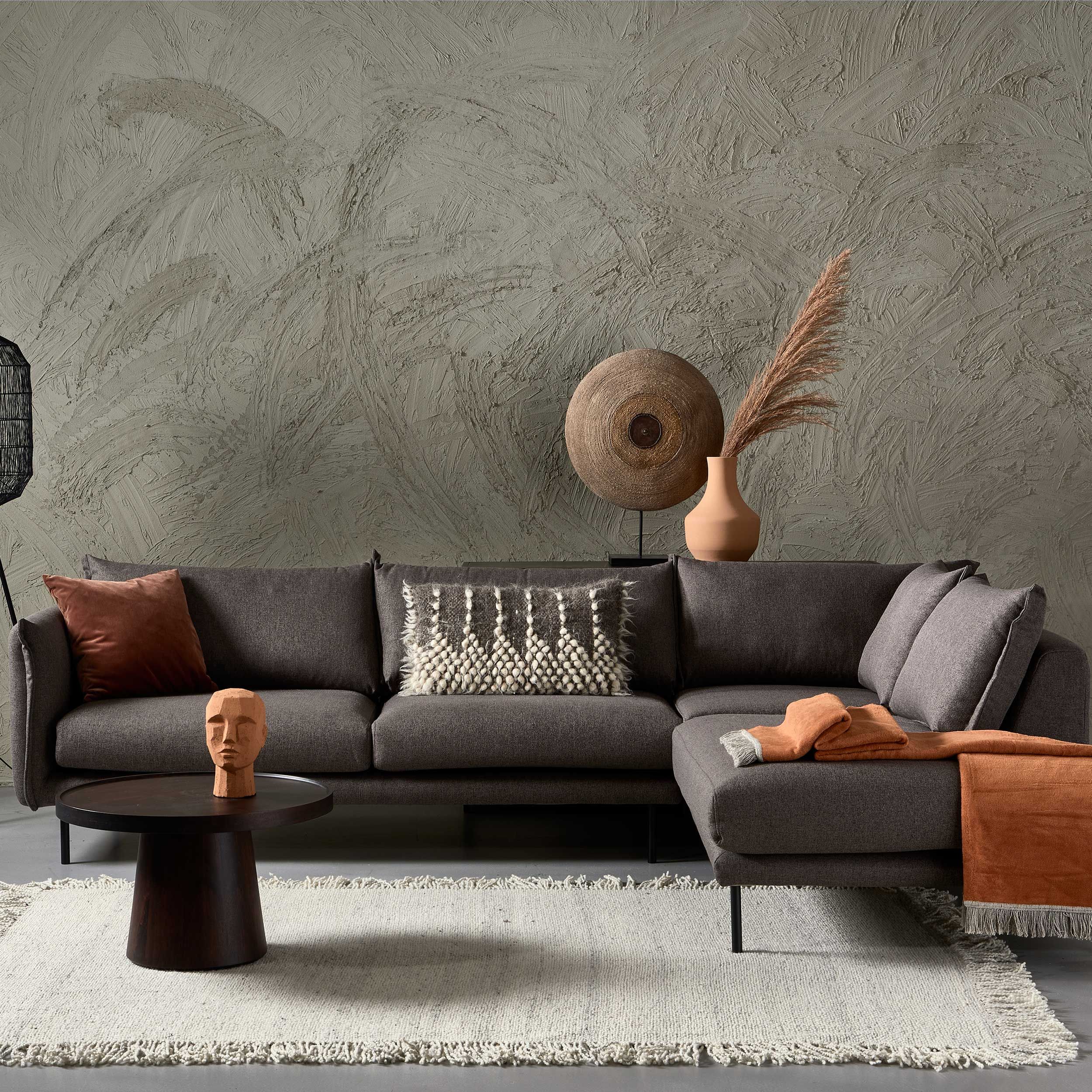 Canapé d'angle Boudi droit - gris