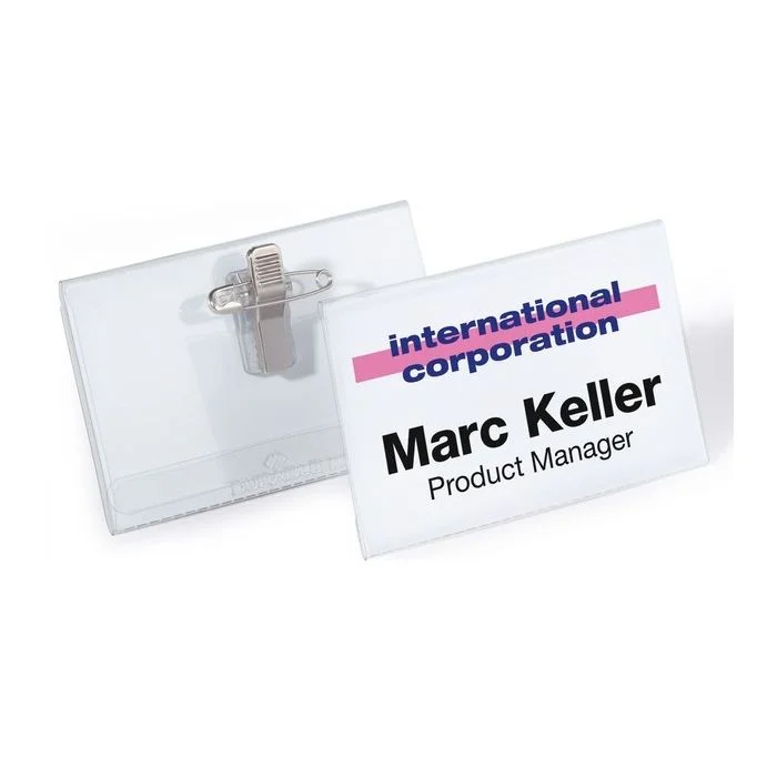 Lot de 50 Badges avec clip combi DURABLE