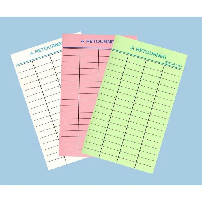 Fiches Bibliothèque - A retourner - Rose ELVE Lot de 100