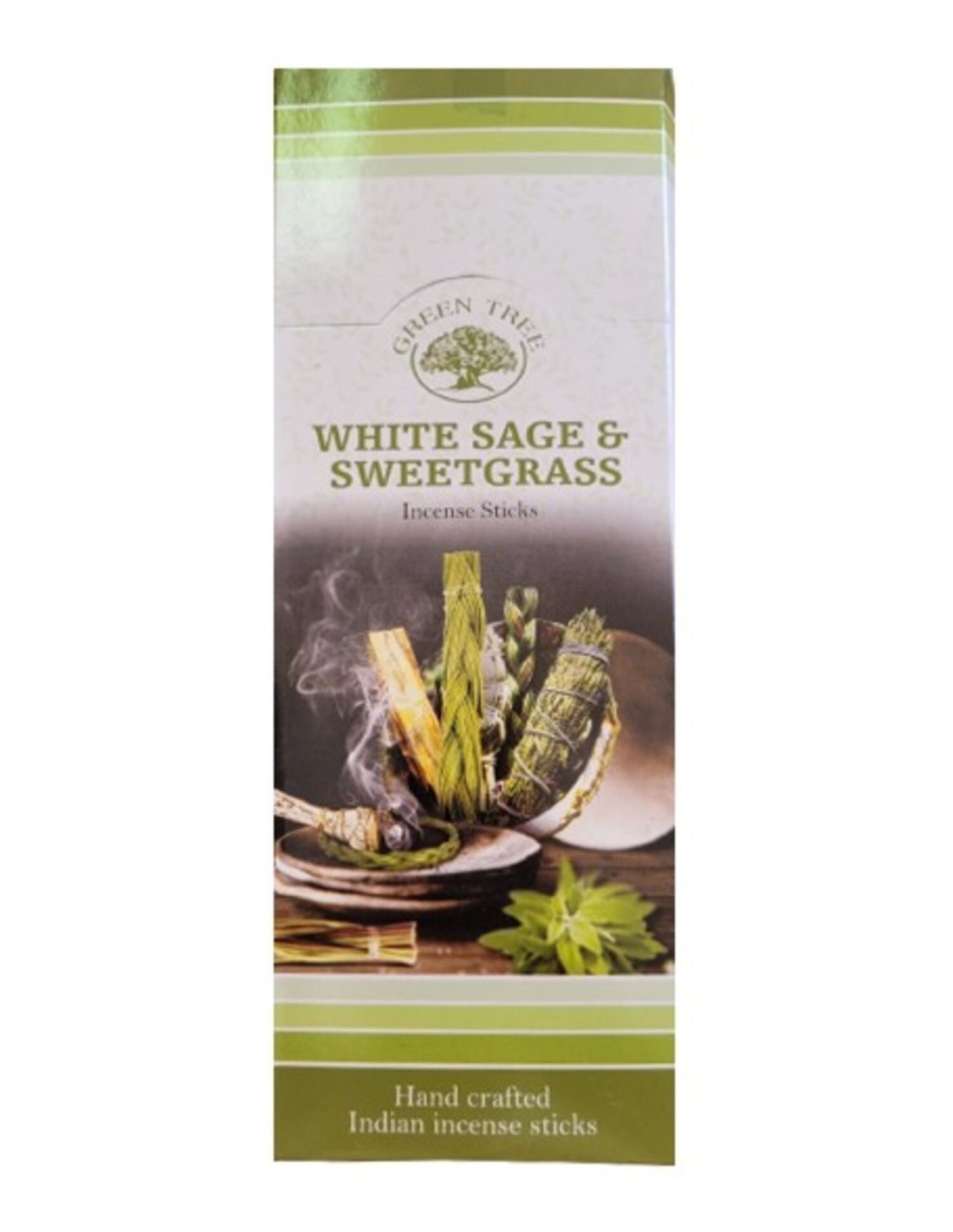 Encens Green Tree Sauge Blanche & Foin d'odeur - Purification et Relaxation pour votre espace de vie