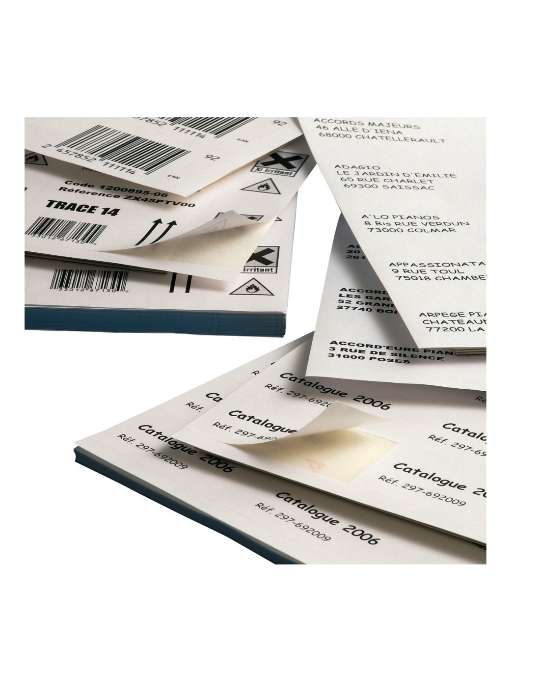 Étiquette adhésive vélin en planche