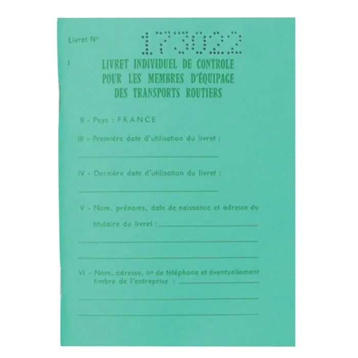 LIC - Livret de contrôle conducteurs de transports routiers EXACOMPTA