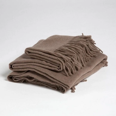 Cachemire Plaid Yumeko Mélange Marron Laine