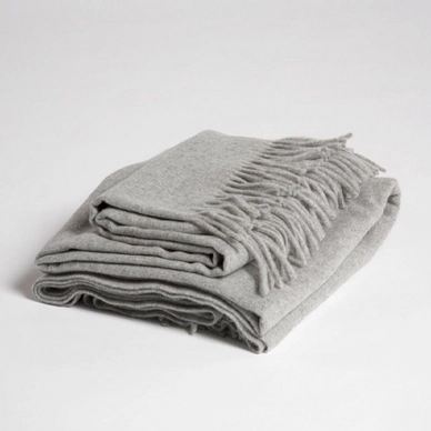 Cachemire Plaid Yumeko Gris Clair Laine