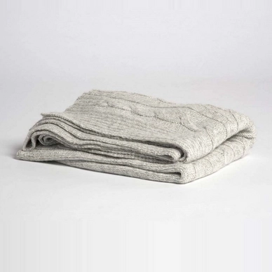 Alpaca Plaid Yumeko Tricoté Gris Clair Laine