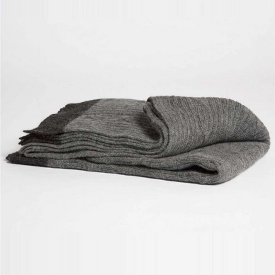 Alpaca Plaid Yumeko Tricot Gris Foncé Laine