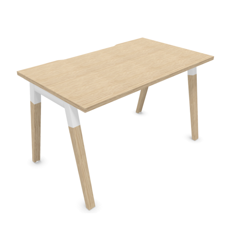 Extension / retour bureau Dialogue L80 /100x P60 plus un Pied soutien bois | Buronomic