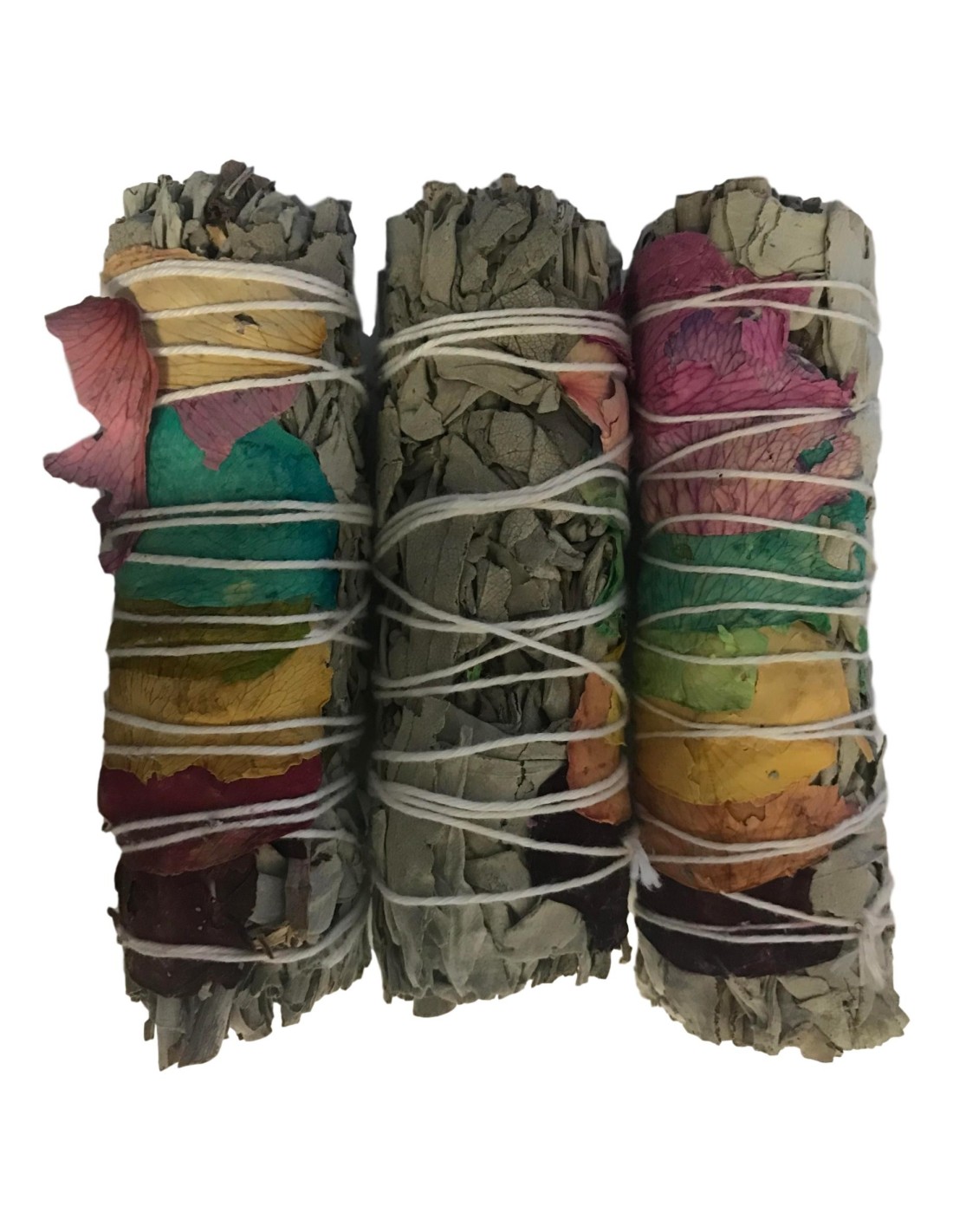 Fagot de Sauge Blanche et Pétales de Rose 25-30g - Purification et Harmonie - Encens.fr