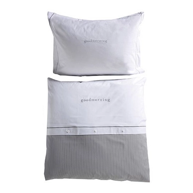 housse de Couette Aquanova Good Morning Gris Argenté Coton