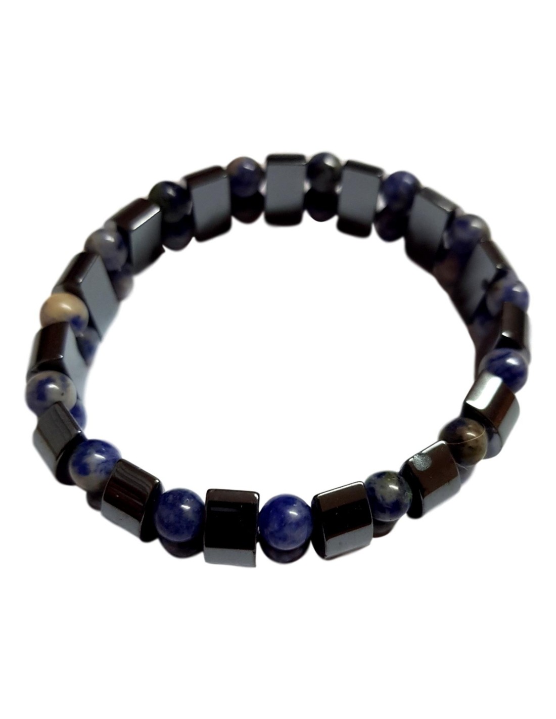 Gourmette en hématite et sodalite - Élégance et bien-être pour votre poignet