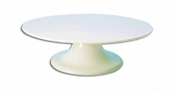 Guéridon à tarte et entremet blanc en plastique Ø 32 cm