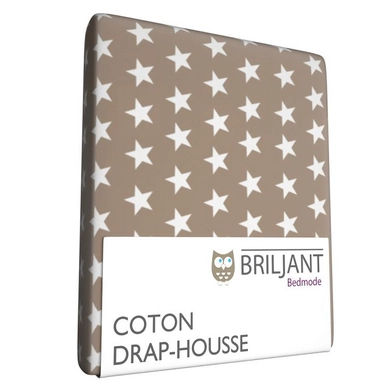 Drap-housse Briljant Enfant Sam Taupe (Coton)