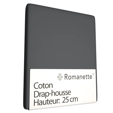 Drap-housse Romanette Anthracite (Coton)