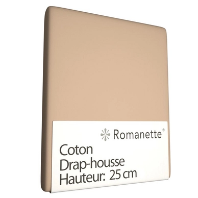 Drap-housse Romanette Camel (Coton)