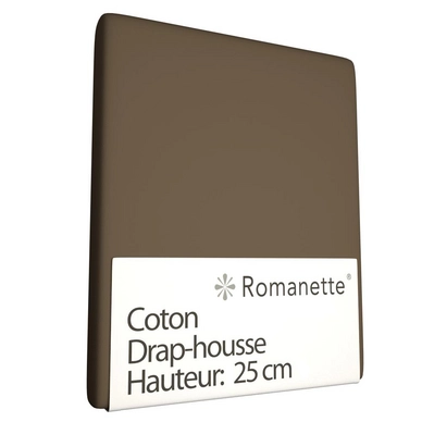 Drap-housse Romanette Taupe (Coton)