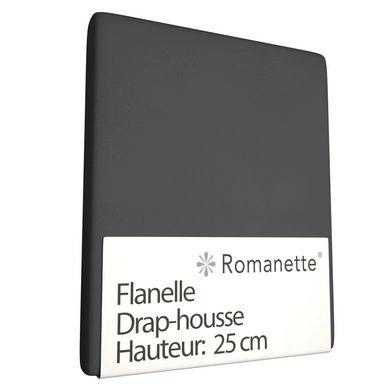 Drap-housse Romanette Anthracite (Flanelle)