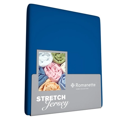 Drap-housse Romanette Bleu de Cobalt (Jersey)