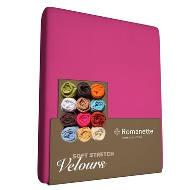 Drap-housse Romanette Rose Fuchsia (Velours)