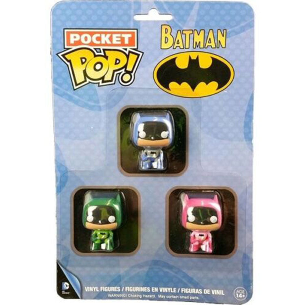 Batman Pink, Green & Blue Us Exclusive Pocket Pop! 3 paquet