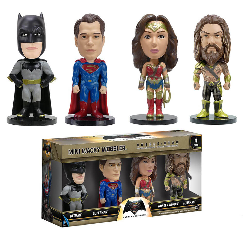 Batman contre Superman Dawn of Justice Mini Wacky Wobbler 4 Pack