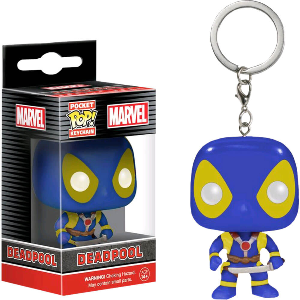Deadpool bleu et jaune US Pocket Pop Pop! Porte-clés
