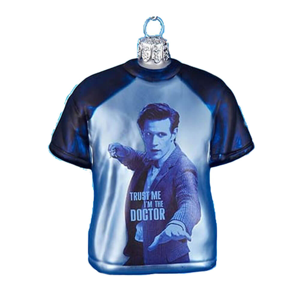 Doctor Who T-shirt Forme de 3,5 "Ornement de Noël en verre