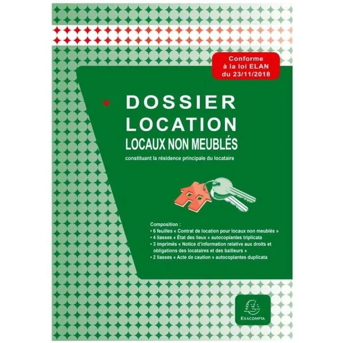 Dossier de location - Locaux vacants non meublés EXACOMPTA