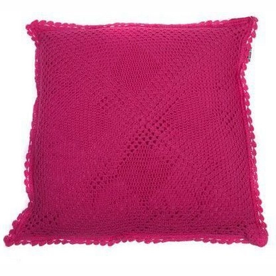 Coussin Décoratif In The Mood Gehaakt Fuchsia (50 x 50 cm)