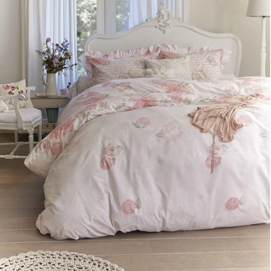 Parure de Lit Ariadne at Home Jardin des Roses Coton Rose