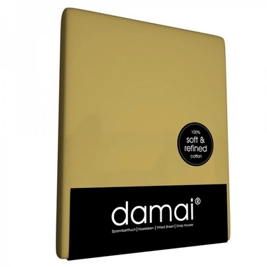 Drap-housse Damai Kaki Marron Coton