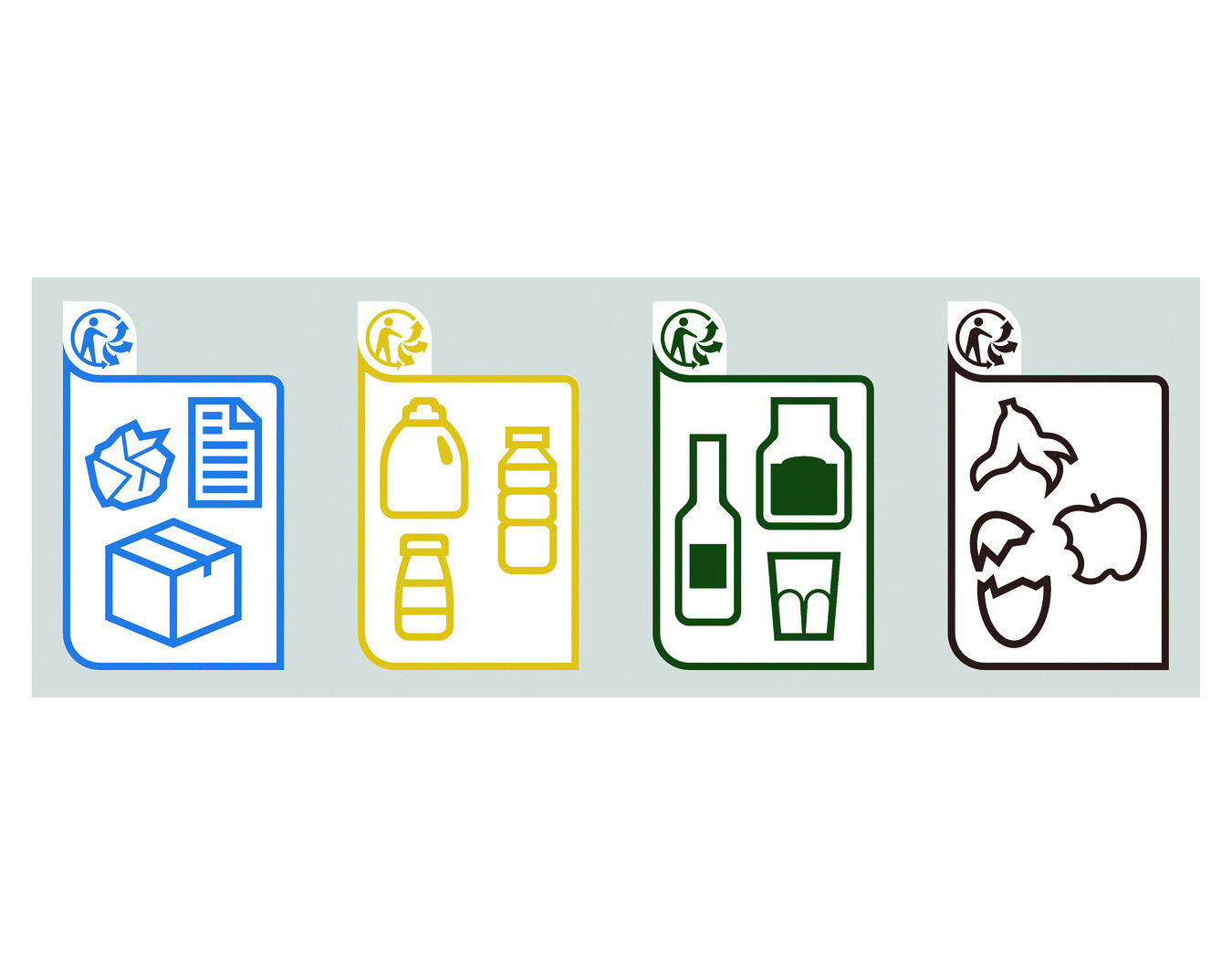 Kit autocollants pour corbeille tri sélectif